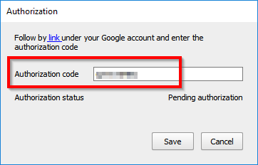 Copy Google Contacts authorization code