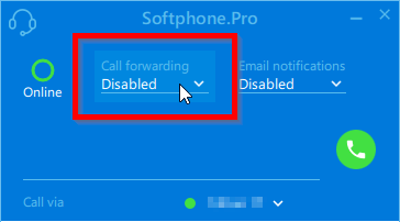 SIP softphone call forwarding