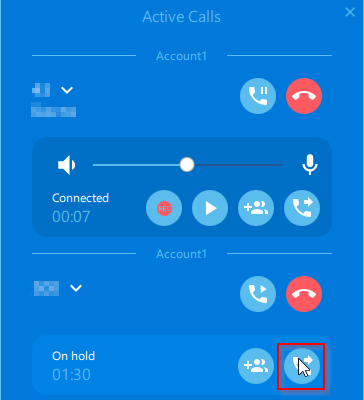 Transfer the call on hold