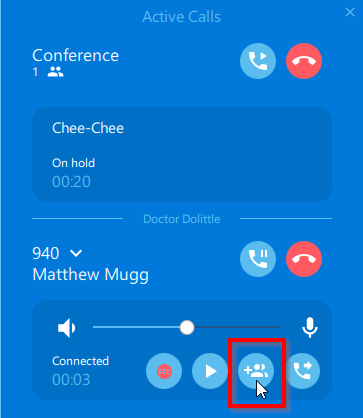 Add the second call in the conference call