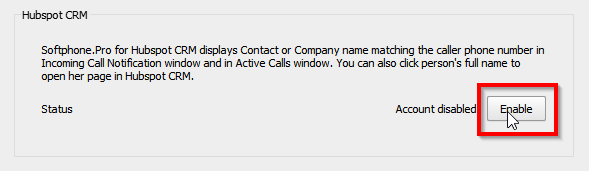 Enable Hubspot CRM integration
