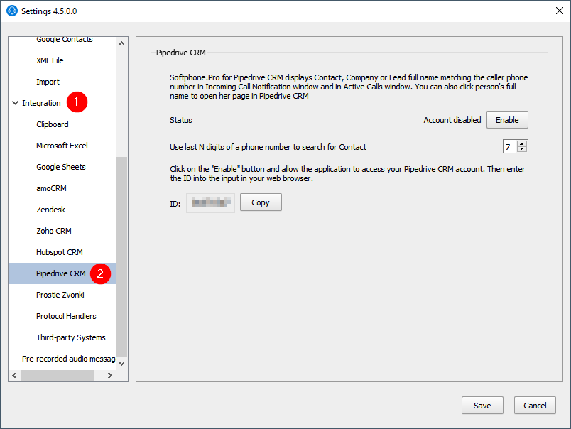 Pipedrive CRM integration